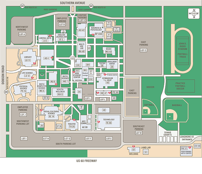 Southern & Dobson Campus Map