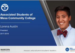 MCC现任学生会主席罗瑞娜·奥斯汀(Lorena Austin)出现在新的数字显示屏上。